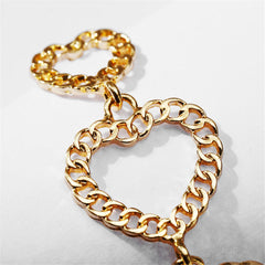 18K Gold-Plated Linking Figaro Heart Drop Earring
