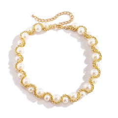 Pearl & 18K Gold-Plated Choker Necklace