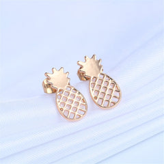 18K Gold-Plated Open Pineapple Stud Earrings