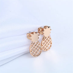 18K Gold-Plated Open Pineapple Stud Earrings