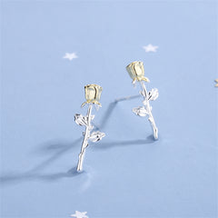 Two-Tone Rose Stud Earrings