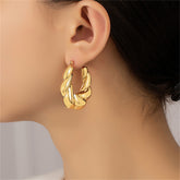 18K Gold-Plated Twisted Hoop Earrings