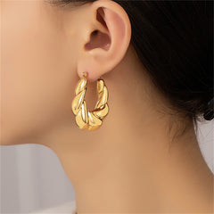 18K Gold-Plated Twisted Hoop Earrings
