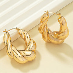 18K Gold-Plated Twisted Hoop Earrings