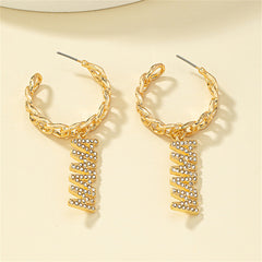 Cubic Zirconia & 18K Gold-Plated 'Mama' Chain Hoop Earrings