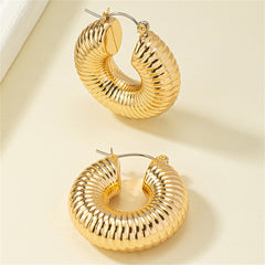 18K Gold-Plated Shell Huggie Earrings