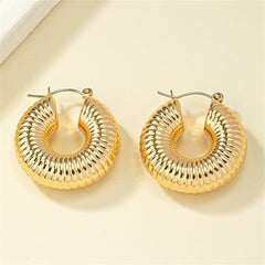 18K Gold-Plated Shell Huggie Earrings