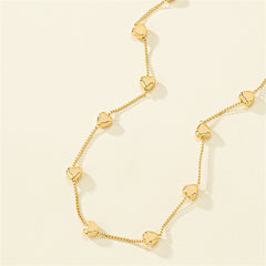 18K Gold-Plated Heart Station Necklace
