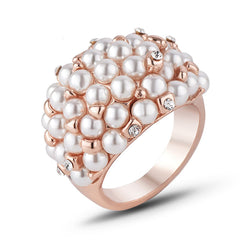 cubic zirconia & Imitation Pearl Promise Ring - streetregion