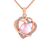 Pink Ross Quartz & 18K Rose Gold-Plated Heart Pendant Necklace
