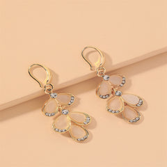 Cubic Zirconia & Cat's Eye Teardrop Cluster Drop Earrings