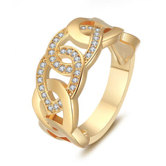Cubic Zirconia Interlocking Circles Ring