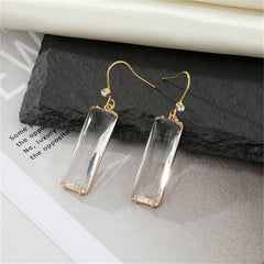 Crystal & Cubic Zirconia Rectangle Drop Earrings