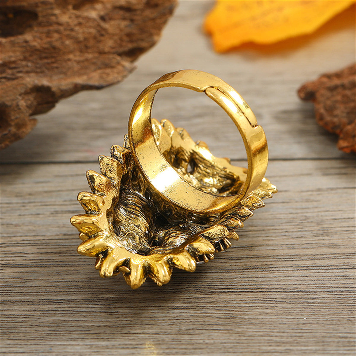 Crystal and Cubic Zirconia 18K Gold-Plated Botany Statement Ring, gold statement rings for women, styled look