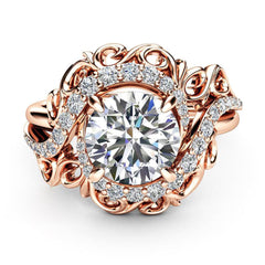 Cubic Zirconia & Crystal 18K Rose Gold-Plated Swirl Ring