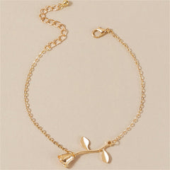 18K Gold-Plated Rose Charm Anklet