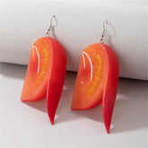 Orange & Red Polymer Clay Tomato Drop Earrings