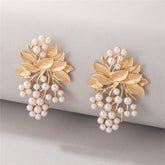 Pearl & 18K Gold-Plated Botanical Drop Earrings