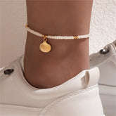 Pearl & 18K Gold-Plated Shell Charm Anklet