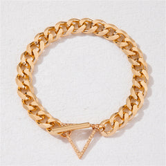 18K Gold-Plated Triangle Curb Chain Bracelet