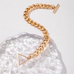 18K Gold-Plated Triangle Curb Chain Bracelet