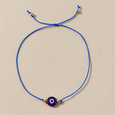 Blue & 18K Gold-Plated Eye Charm Anklet