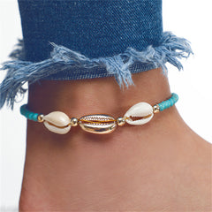Howlite & Shell 18K Gold-Plated Beaded Seashell Anklet