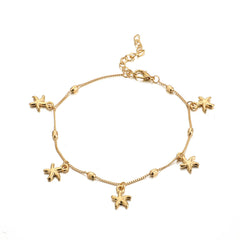 18K Gold-Plated Starfish Station Anklet