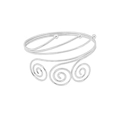 Silver-Plated Triple-Swirl Arm Cuff