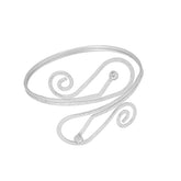 Cubic Zirconia & Silver-Plated Frosted Geometric Arm Cuff