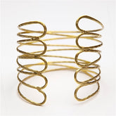 18K Gold-Plated Open Geometric Arm Cuff