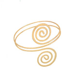 18K Gold-Plated Swirl Bypass Arm Cuff