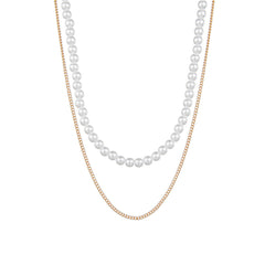 Pearl & 18K Gold-Plated Layered Necklace