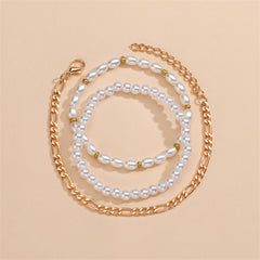 Pearl Stretch Beaded Bracelet Set