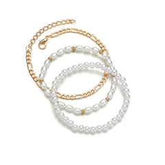 Pearl Stretch Beaded Bracelet Set