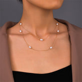 Pearl & 18K Gold-Plated Layered Station Necklace