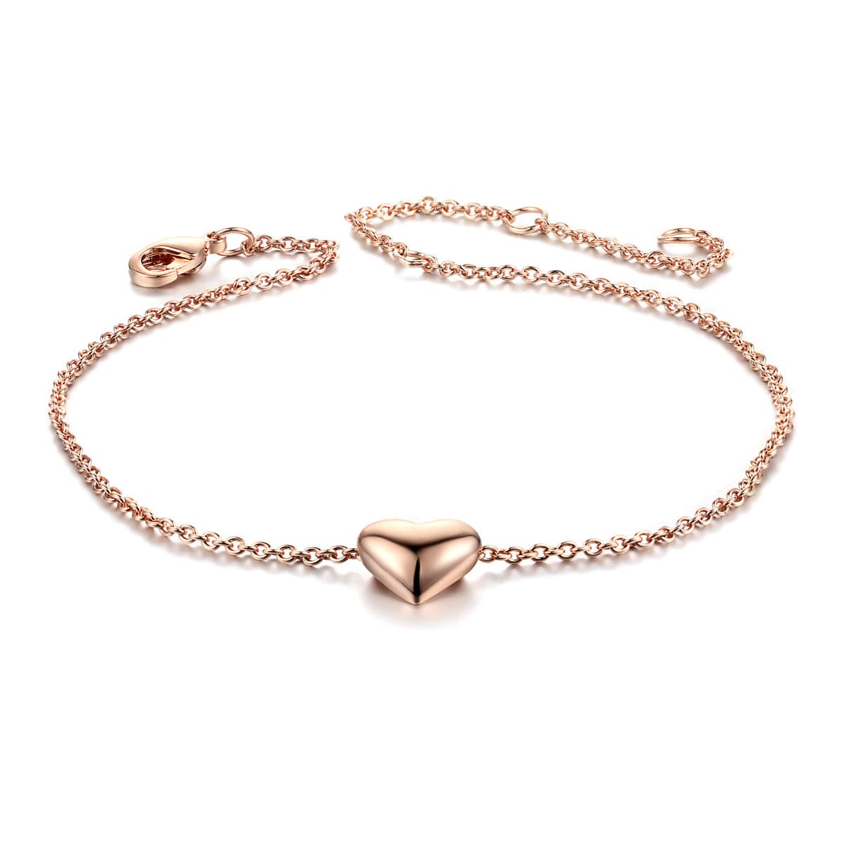 18k Rose Gold-Plated Heart Bracelet - streetregion