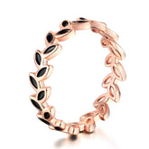 Black & 18k Rose Gold-Plated Oil-Drop Branch Band Ring - streetregion