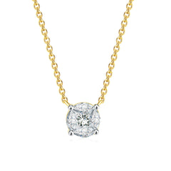 Marquise Crystal & Two-Tone Round Pendant Necklace