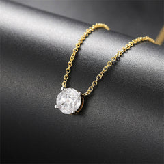 Marquise Crystal & Two-Tone Round Pendant Necklace
