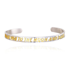 Two-Tone 'Love You To The Moon' Cuff
