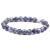 Blue-Vein Stone Stretch Bracelet