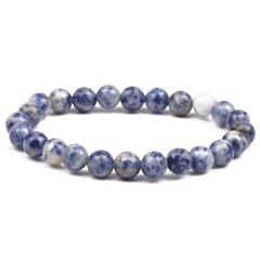 Blue-Vein Stone Stretch Bracelet