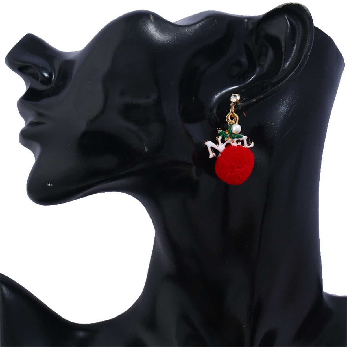 Cubic Zirconia and Pearl Snowman and 'Noel' Drop Earrings, drop earrings for women, dainty minimalist design, lifestyle look