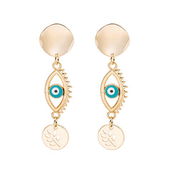 Enamel & 18K Gold-Plated Devil Eye Branch Drop Earrings
