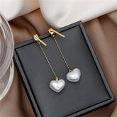 Pearl & 18K Gold-Plated Heart Ear Jackets