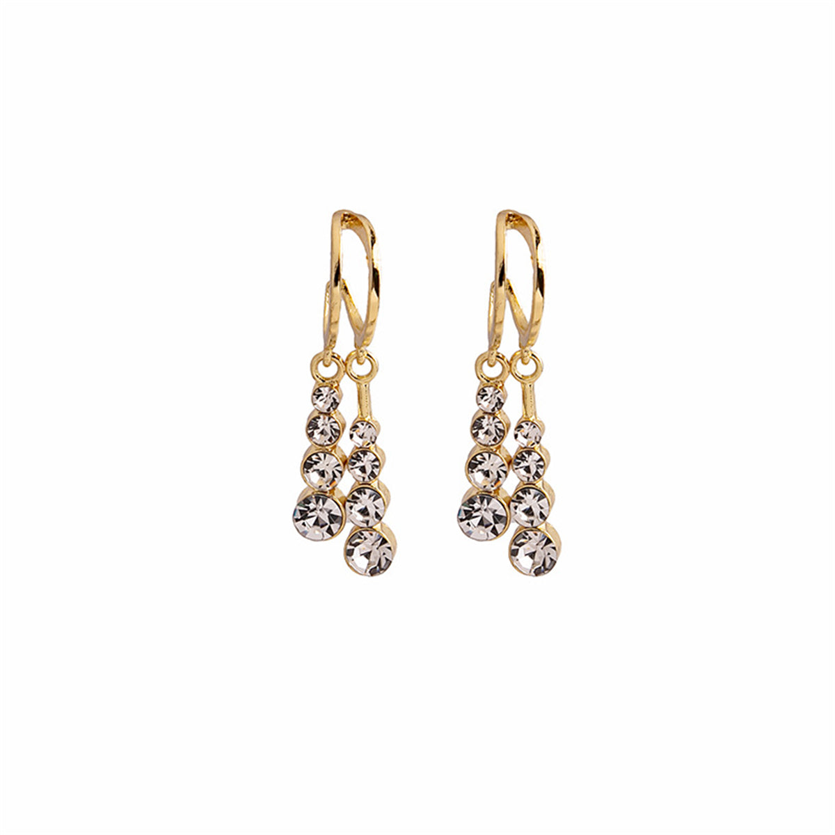 Cubic Zirconia and 18K Gold-Plated Tassel Drop Earrings, gold drop earrings for women, everyday style, lifestyle look