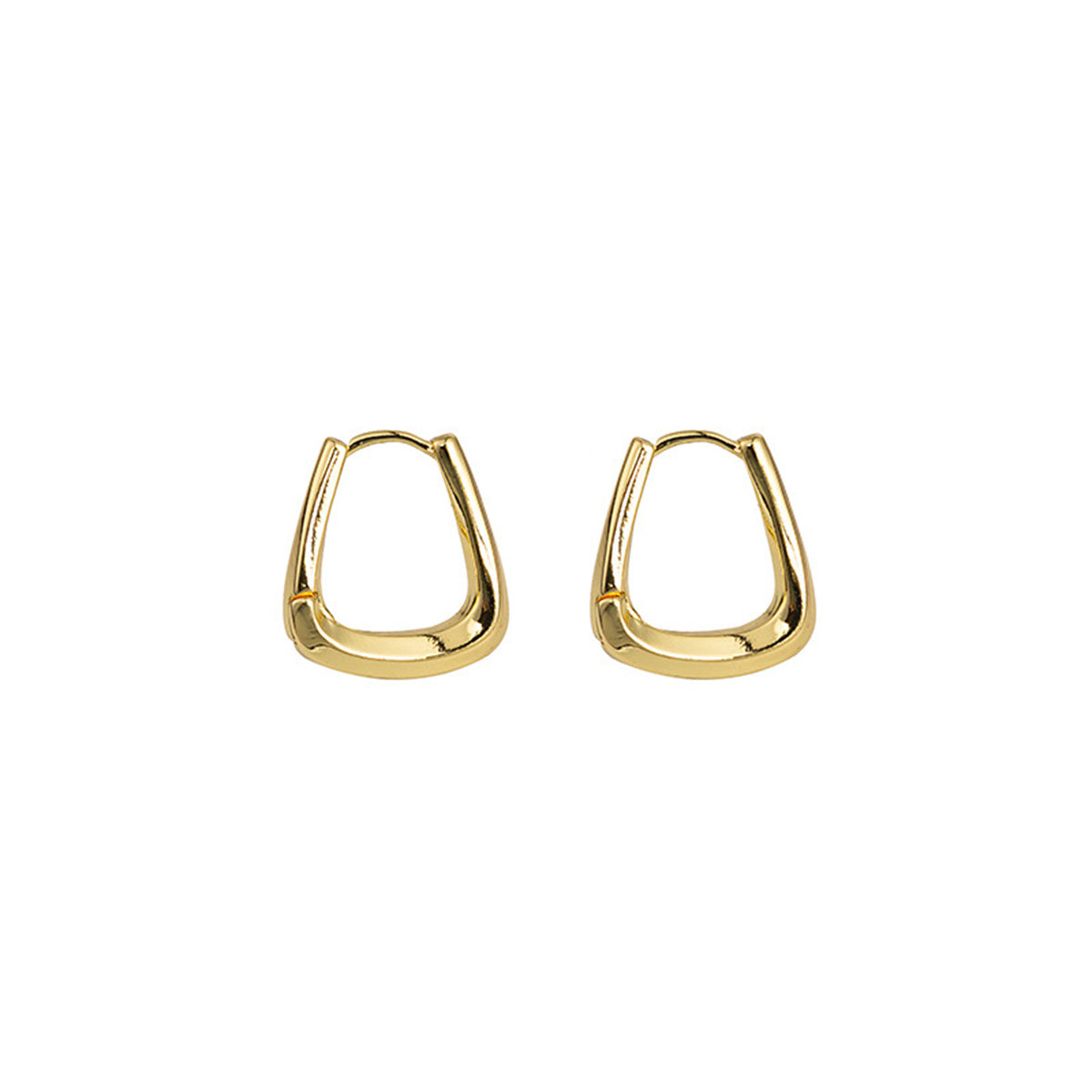 18K Gold-Plated U-Shape Huggie Earrings, gold huggie earrings, vintage-inspired design, lifestyle look