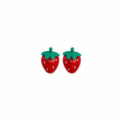 Red & Green Strawberry Stud Earrings