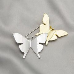 Two-Tone Double Butterfly Brooch